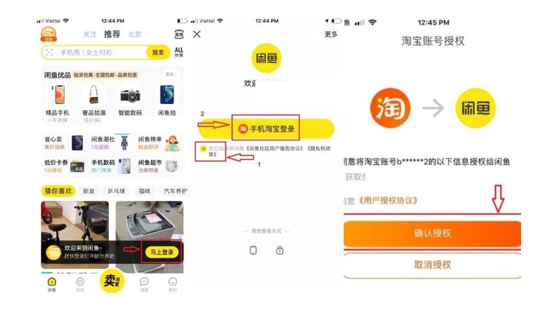 tạo tài khoản xianyu bằng taobao