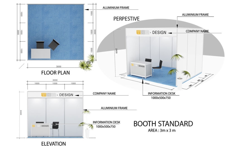 Kích thước gian hàng tiêu chuẩn hội chợ